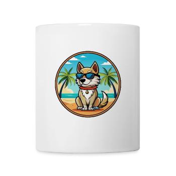 Akbash Hunderasse Cartoon Sonnenbrille Strand - Tasse - Weiß - Vorne
