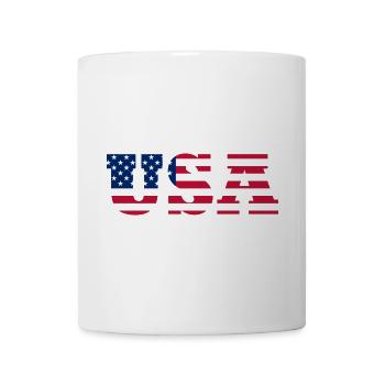 Stars & Stripes Lettermark USA - Tasse - Weiß - Vorne