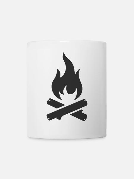 Lagerfeuer-Logo-Symbol - Tasse - Weiß