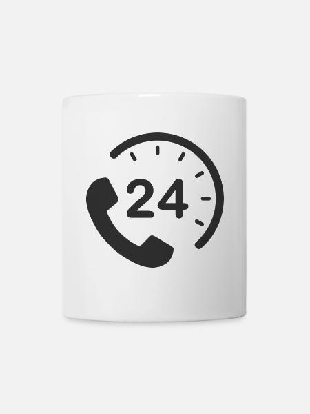 24/7 h Service - Tasse - Weiß