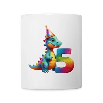 DINO 5 YEARS DINOSAUR 5TH BIRTHDAY - Mug - white - Front