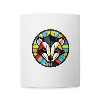 Stinktier bunte Aquarell Tier Haustier Illustration - Tasse - Weiß - Vorne