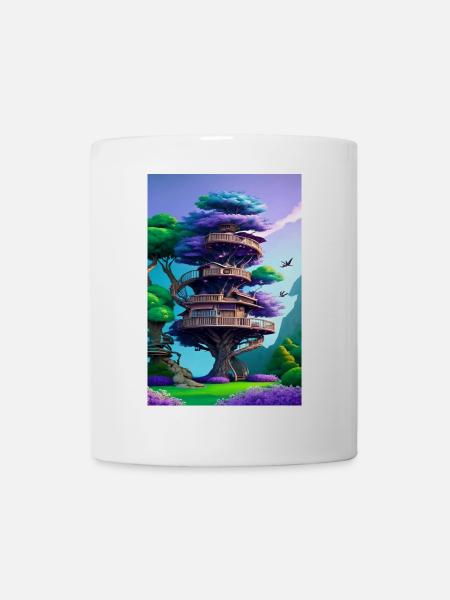 Treehouse Purple - Tasse - Weiß
