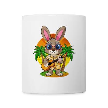 Lustige Kaninchen Sommer Strand Sonnenbrille Hawaiianisch - Tasse - Weiß - Vorne