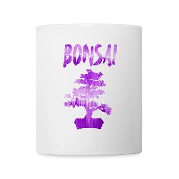 Bonsai Lila Aquarellbaum - Tasse - Weiß - Vorne