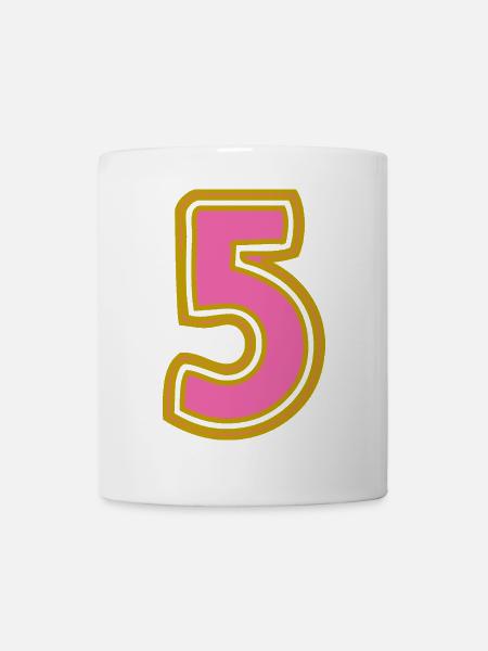 5. 5 ANS. 5e ANNIVERSAIRE. ANNIVERSAIRE 5 ANS - Mug blanc - blanc