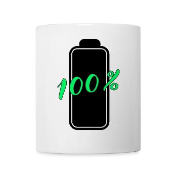 Batterie hat 100% volle Energie - Tasse - Weiß - Vorne