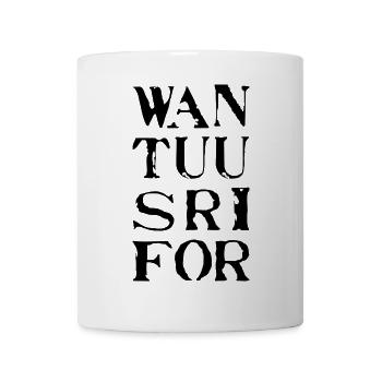 Wan, Tuu, Sri, For - Tasse - Weiß - Vorne