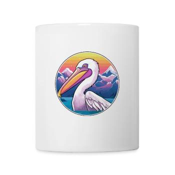 Pelikan Aquarell Karikatur Kawaii Haustier Tier Farbe - Tasse - Weiß - Vorne