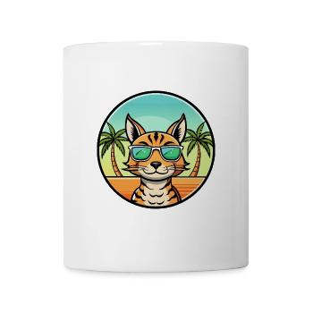 Ocicat Breed Cartoon Sonnenbrille Strand - Tasse - Weiß - Vorne