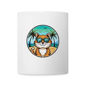 California Spangled Cat Breed Cartoon Sunglasses - Mug - white - Front