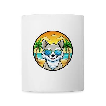 Lunettes de soleil de plage de race de chat angora turc - Mug blanc - blanc - Devant