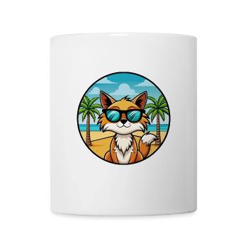 Somali Katzenrasse Cartoon Sonnenbrille Strand - Tasse - Weiß - Vorne