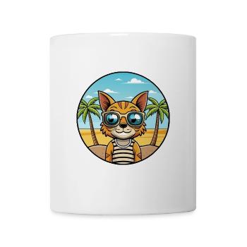 Ocicat Breed Cartoon Sonnenbrille Strand - Tasse - Weiß - Vorne