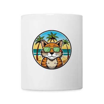 California Spangled Cat Breed Cartoon Sunglasses - Mug - white - Front