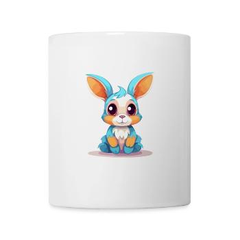 Kaninchen buntes Aquarell Cartoon Kawaii Tier - Tasse - Weiß - Vorne