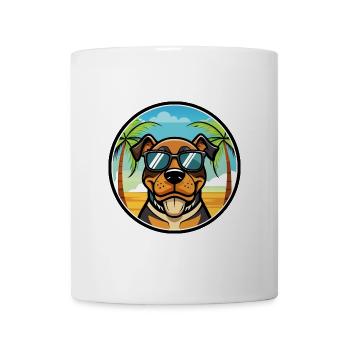 Lunettes de soleil Rottweiler Dog Cartoon Summer Beach - Mug blanc - blanc - Devant