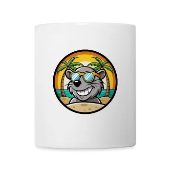 Ratte Lustige Cartoon Sommer Strand Sonnenbrille Aufkleber - Tasse - Weiß - Vorne