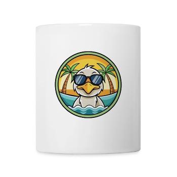 Ente Lustige Cartoon Sommer Strand Sonnenbrille Aufkleber - Tasse - Weiß - Vorne
