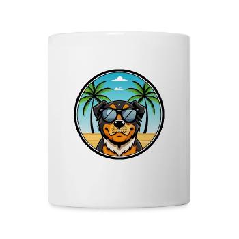 Lunettes de soleil Rottweiler Dog Cartoon Summer Beach - Mug blanc - blanc - Devant