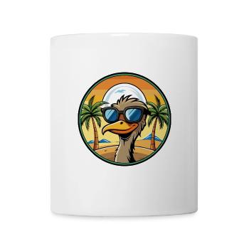 Emu Lustige Cartoon Sommer Strand Sonnenbrille Aufkleber - Tasse - Weiß - Vorne