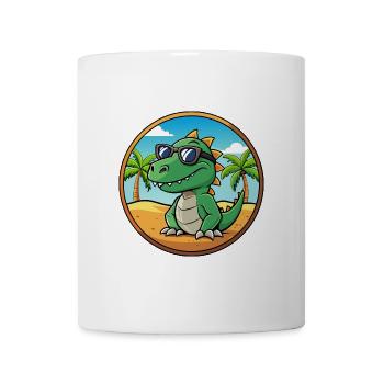 Dinosaurier Lustige Cartoon Sommer Strand Sonnenbrille - Tasse - Weiß - Vorne