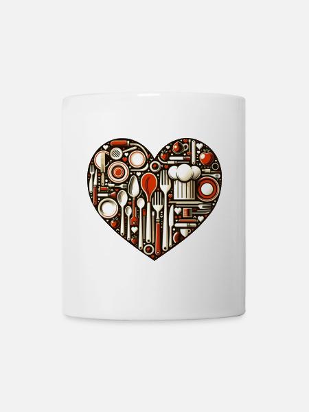 Küchenliebe Herz - Tasse - Weiß