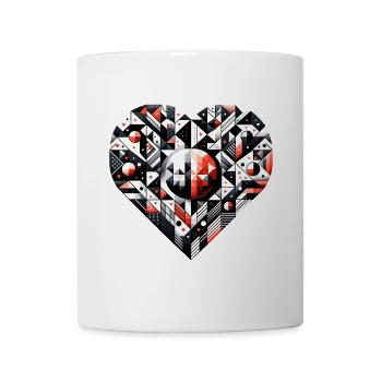 Geometrisches Herz: Ein großes Herz. - Tasse - Weiß - Vorne