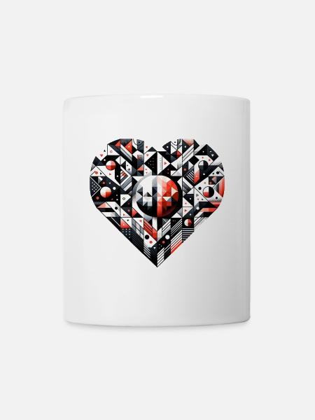 Geometric heart: A large heart. - Mug - white