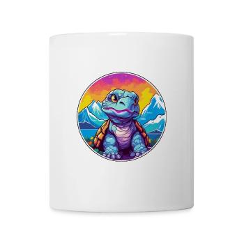 Schildkröte Aquarell Karikatur Kawaii Haustier Tier Farbe - Tasse - Weiß - Vorne