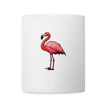 Flamingo Niedliche Karikatur Kawaii Aquarell Tier Haustier - Tasse - Weiß - Vorne