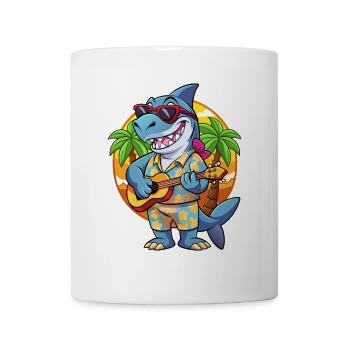 Funny Shark Summer Beach Sunglasses Hawaiian - Mug - white - Front