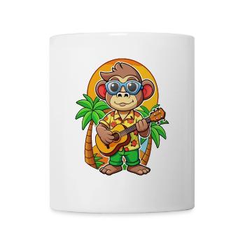 Lunettes de soleil de plage d’été de dessin animé de singe drôle - Mug blanc - blanc - Devant
