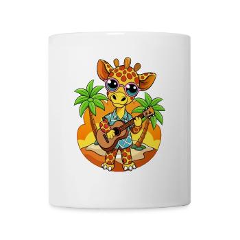 Lustige Giraffe Cartoon Sommer Strand Sonnenbrille - Tasse - Weiß - Vorne