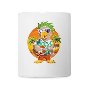 Lustige Adler Cartoon Sommer Strand Sonnenbrille Gitarre - Tasse - Weiß - Vorne