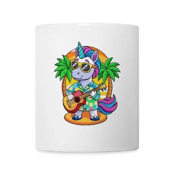 Lustige Einhorn Cartoon Sommer Strand Sonnenbrille - Tasse - Weiß - Vorne