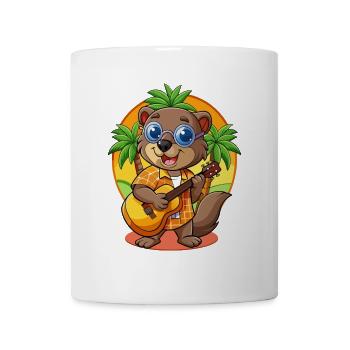 Lustige Biber Cartoon Sommer Strand Sonnenbrille - Tasse - Weiß - Vorne