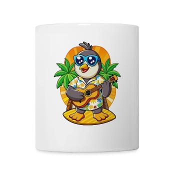 Lustige Pinguin Cartoon Sommer Strand Sonnenbrille - Tasse - Weiß - Vorne