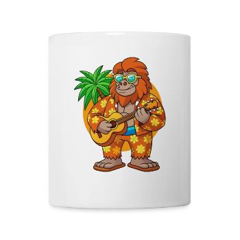 Lustige Bigfoot Cartoon Sommer Strand Sonnenbrille - Tasse - Weiß - Vorne