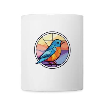 Blauer Vogel Buntes Aquarell Tier Illustration - Tasse - Weiß - Vorne