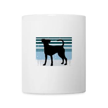 Österreichischer Pinscher Dog Love Silhouette Retro Sonnenuntergang - Tasse - Weiß - Vorne