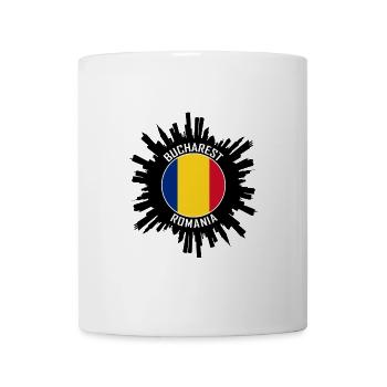 Bukarest Skyline Rumänien Flagge Reise Souvenir - Tasse - Weiß - Vorne