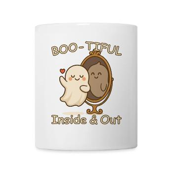 Boo-tiful Ghost – Halloween Self Love Design - Tasse - Weiß - Vorne