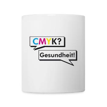 CMYK Grafiker Nerd Spruch Geschenk Shirt - Tasse - Weiß - Vorne