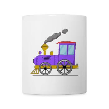 Kinderzug Eisenbahn lila - Tasse - Weiß - Vorne