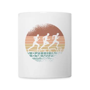 Retro-Sonnenuntergang Läufer-Trio - Tasse - Weiß - Vorne