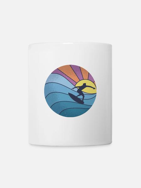 Sonne Meer Wellenreiten - Tasse - Weiß