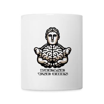 S’il vous plaît utilisez ce cerveau - conception stoïque amusante - Mug blanc - blanc - Devant