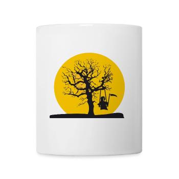 der Tod schaukelt am Lieblingsplatzerl Geschenk - Tasse - Weiß - Vorne