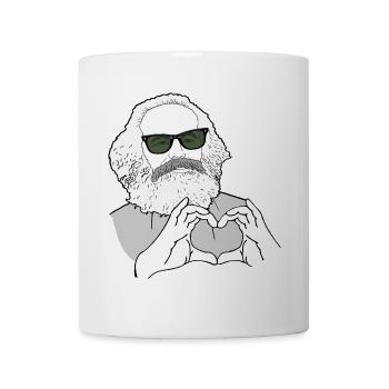 Karl Marx Hände bilden ein Herz Marxisten - Tasse - Weiß - Vorne